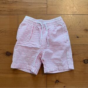 Crewcuts Pink Seersucker Kids Swim Trunks Sz 7